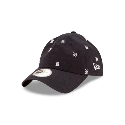 Blue Detroit Tigers Hat - New Era MLB All Over Logo Casual Classic Adjustable Caps USA6324108